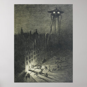 Vintage Illustration av invasionen Poster