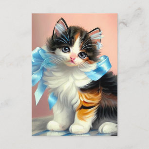 Vintage Illustration av Kalikå Kattunge Tilläggskort
