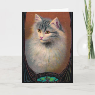 Vintage illustration av katt art nouveau elegant kort