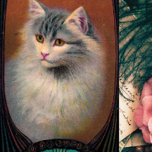Vintage illustration av katten art nouveau elegant