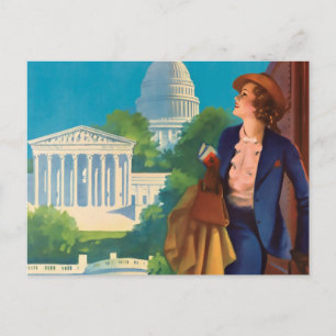 Vintage-illustration av resor till Washington DC Vykort