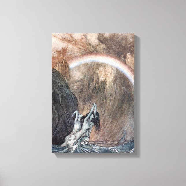 Vintage Illustration av Sjöjungfruar Canvastryck (Framsida)