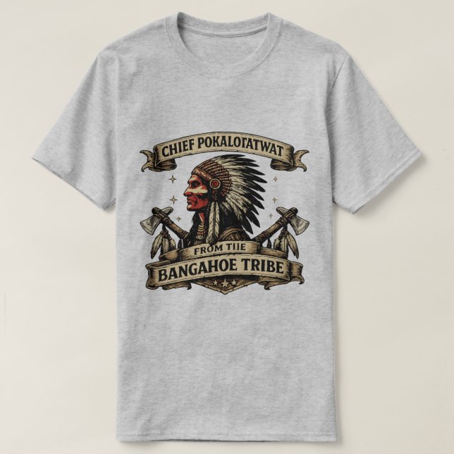 Vintage Illustration av Stamhövding T Shirt (Design framsida)