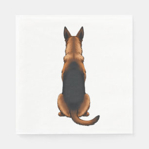 Vintage illustration av tysk schäferhund sedd baki pappersservett
