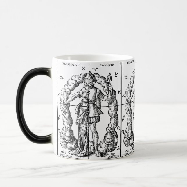 Vintage Illustration av Zodiac-tecken Magisk Mugg (Vänster)