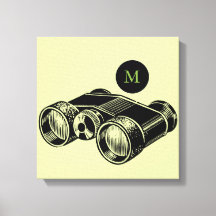 Vintage Illustration Binoculars Monogram Canvas