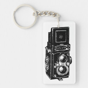 Vintage Illustration Camera personlig, nyckelkedja