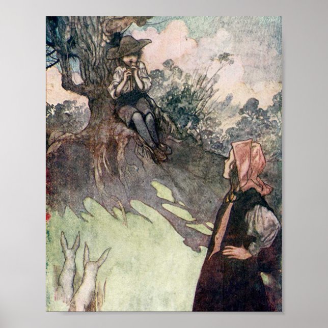 Vintage illustration Den hemliga trädgården  Poster (Framsidan)