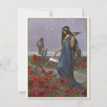 Vintage Illustration Fairy Maidens på natten