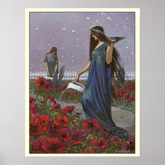 Vintage Illustration Fairy Maidens Poster (Framsidan)