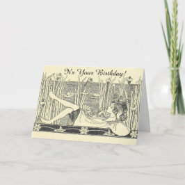 Vintage Illustration födelsekort på veckodagen Kort