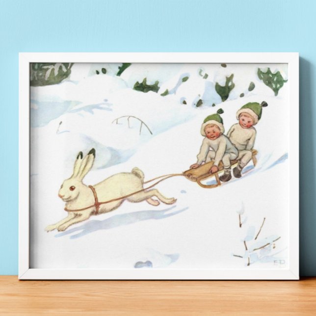 Vintage Illustration Forest Children Elsa Beskow Poster (Skapare uppladdad)