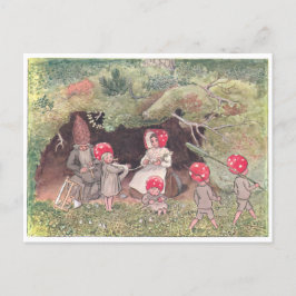 Vintage Illustration Forest Children Elsa Beskow Vykort