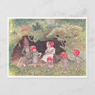 Vintage Illustration Forest Children Elsa Beskow Vykort