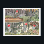 Vintage Illustration Forest Children Elsa Beskow Vykort<br><div class="desc">Det här vykortet har en vacker vintage som illustreras av Elsa Beskow från "Skogens barn" 1910. Låt dem veta att ni tänker på dem med den här vismliga skogsscenen.</div>