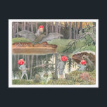 Vintage Illustration Forest Children Elsa Beskow Vykort<br><div class="desc">Det här vykortet har en vacker vintage som illustreras av Elsa Beskow från "Skogens barn" 1910. Låt dem veta att ni tänker på dem med den här vismliga skogsscenen.</div>