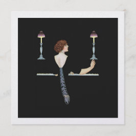 Vintage Illustration Girl spelar Piano