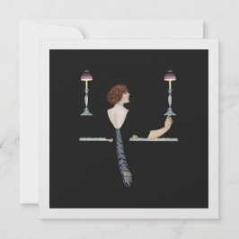 Vintage Illustration Girl spelar Piano