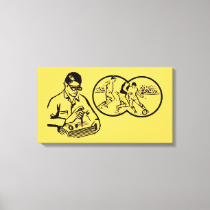 Vintage Illustration Hobby-sökarbetsyta Canvastryck