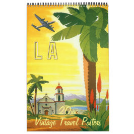 Vintage Illustration Internationell Resor affische Kalender