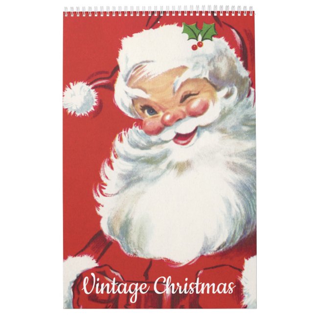 Vintage Illustration jul Jultomten Kalender (Omslag)