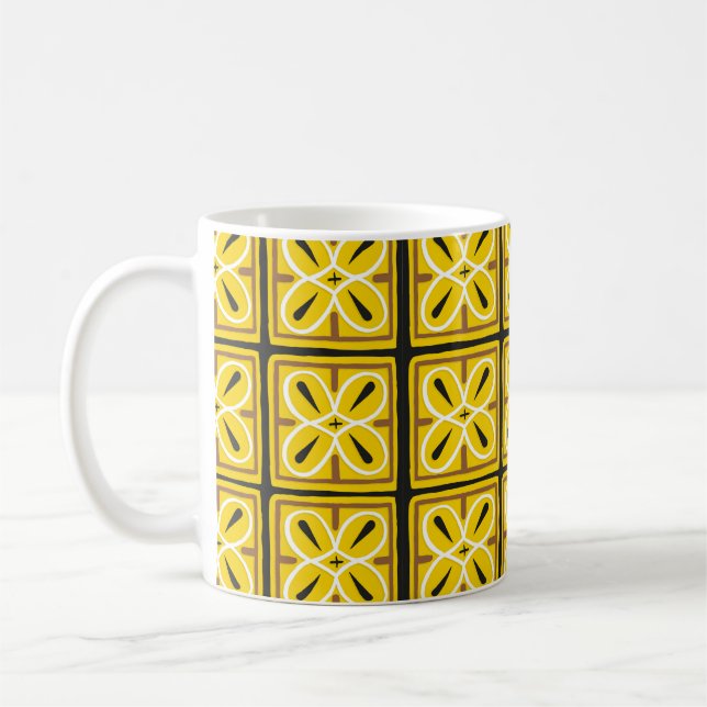 Vintage, illustration mönster  kaffemugg (Vänster)