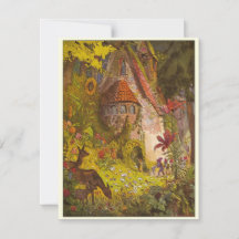 Vintage Illustration Mystical Forest Castle