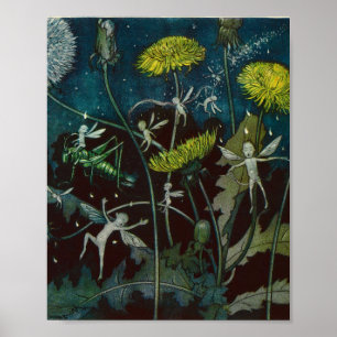 Vintage-illustration Nattlig fe Else Wenz-Vietor Poster