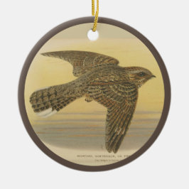 Vintage Illustration of European nightjar Julgransprydnad Keramik