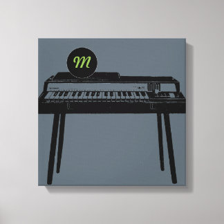 Vintage Illustration Organ Monogram Canvas