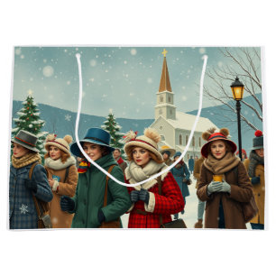 Vintage Illustration Personer som lämnar kyrka