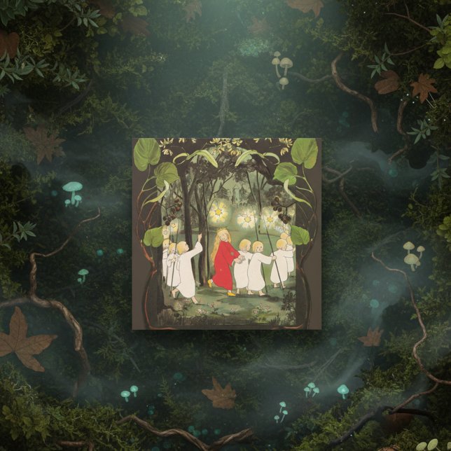 Vintage Illustration Princess in Forest (Skapare uppladdad)