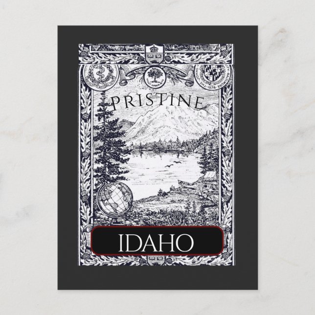 Vintage Illustration Pristine Idaho Postcard Vykort (Framsida)
