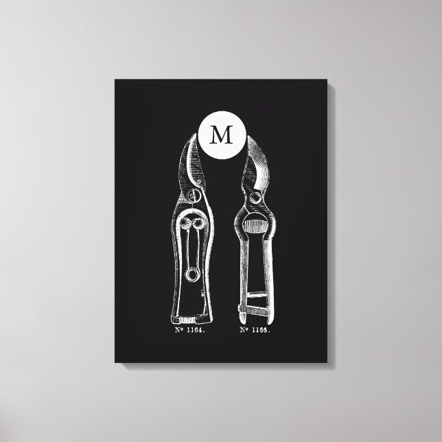 VINTAGE ILLUSTRATION Pruners Monogram B Canvas (Framsida)