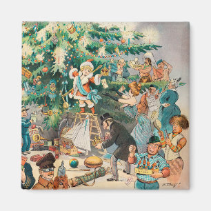 Vintage-illustration Puck julgran, 1902 Magnet