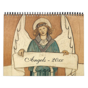 Vintage Illustration Religiösa Änglar, Religiösa Kalender