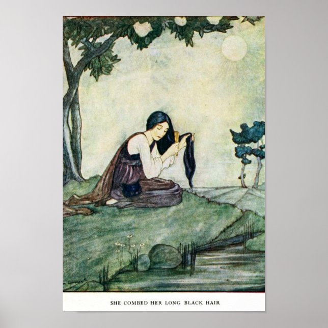 Vintage Illustration Rie Cramer Grimm's Fairy Tale Poster (Framsidan)
