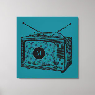 Vintage Illustration Televisor Monogram Canvas