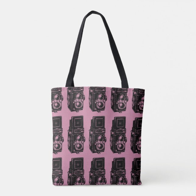 Vintage Illustration TLR Camera Tote-säck Tygkasse (Baksida)