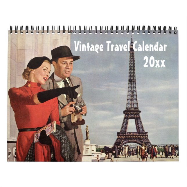 Vintage Illustration Travel och Transport Kalender (Omslag)