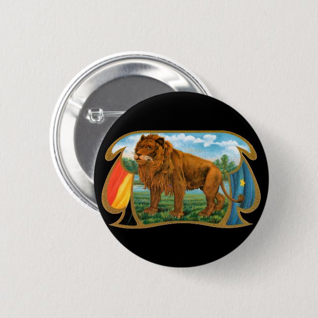 Vintage-illustrationer av cigaretteriketikett, Lej Knapp (Framsida & baksida)