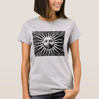 Vintage illustrerad solskjorta t shirt