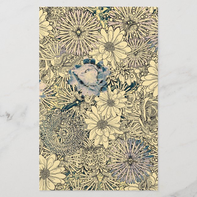 Vintage Illustrerade blommor Brevpapper (Framsida)