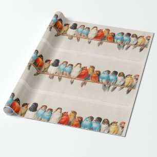 Vintage Illustrerade fåglar Presentpapper