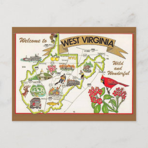 Vintage illustrerat vykort från West Virginia