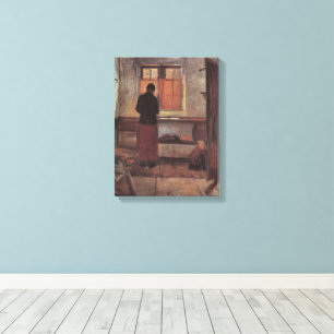 Vintage Impressionism, Flicka i köket, Ancher Canvastryck