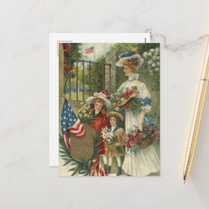 Vintage Impressionism för minnesdag Helg Vykort