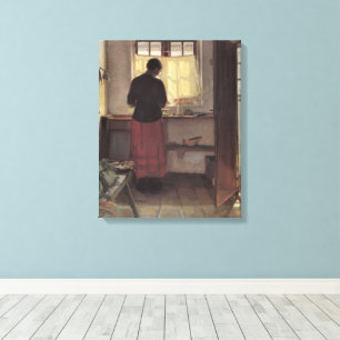 Vintage Impressionism, Pigen i Køkkenet, Ancher be Canvastryck