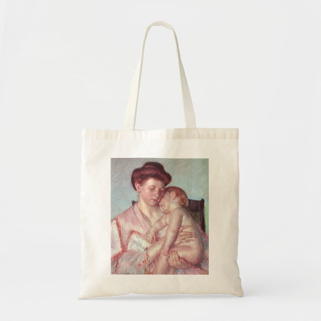 Vintage Impressionism, Sömnig Bebis av Mary Cassat Tygkasse (Framsidan)