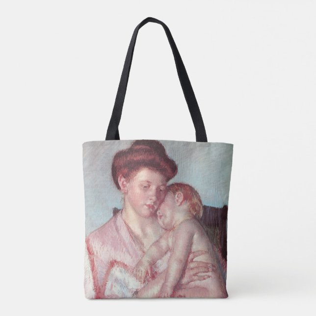 Vintage Impressionism, Sömnig Bebis av Mary Cassat Tygkasse (Baksida)